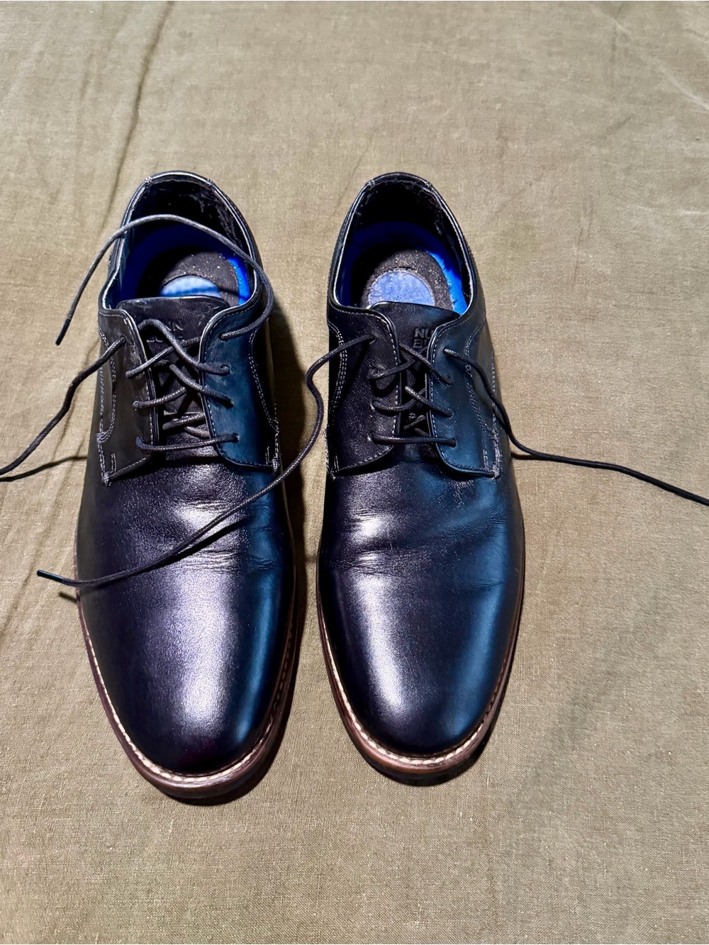 Men's Black Leather Derby Shoes - Classic Lace-Up